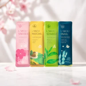 LAIKOU Sakura Matcha Seaweed Snail Sleeping Mask - 4pcs